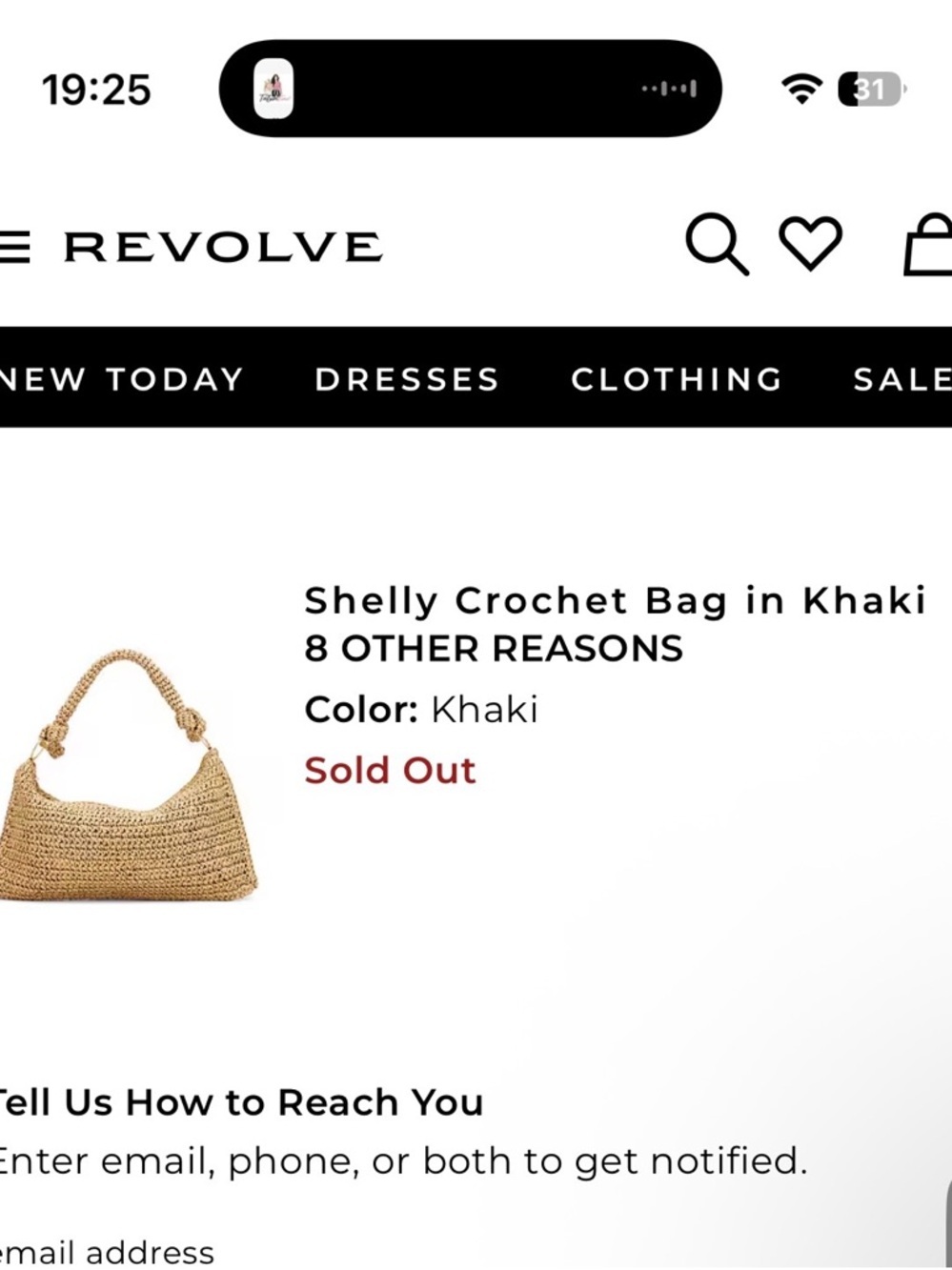 8 Other Reasons Khaki Crochet Shoulder Bag